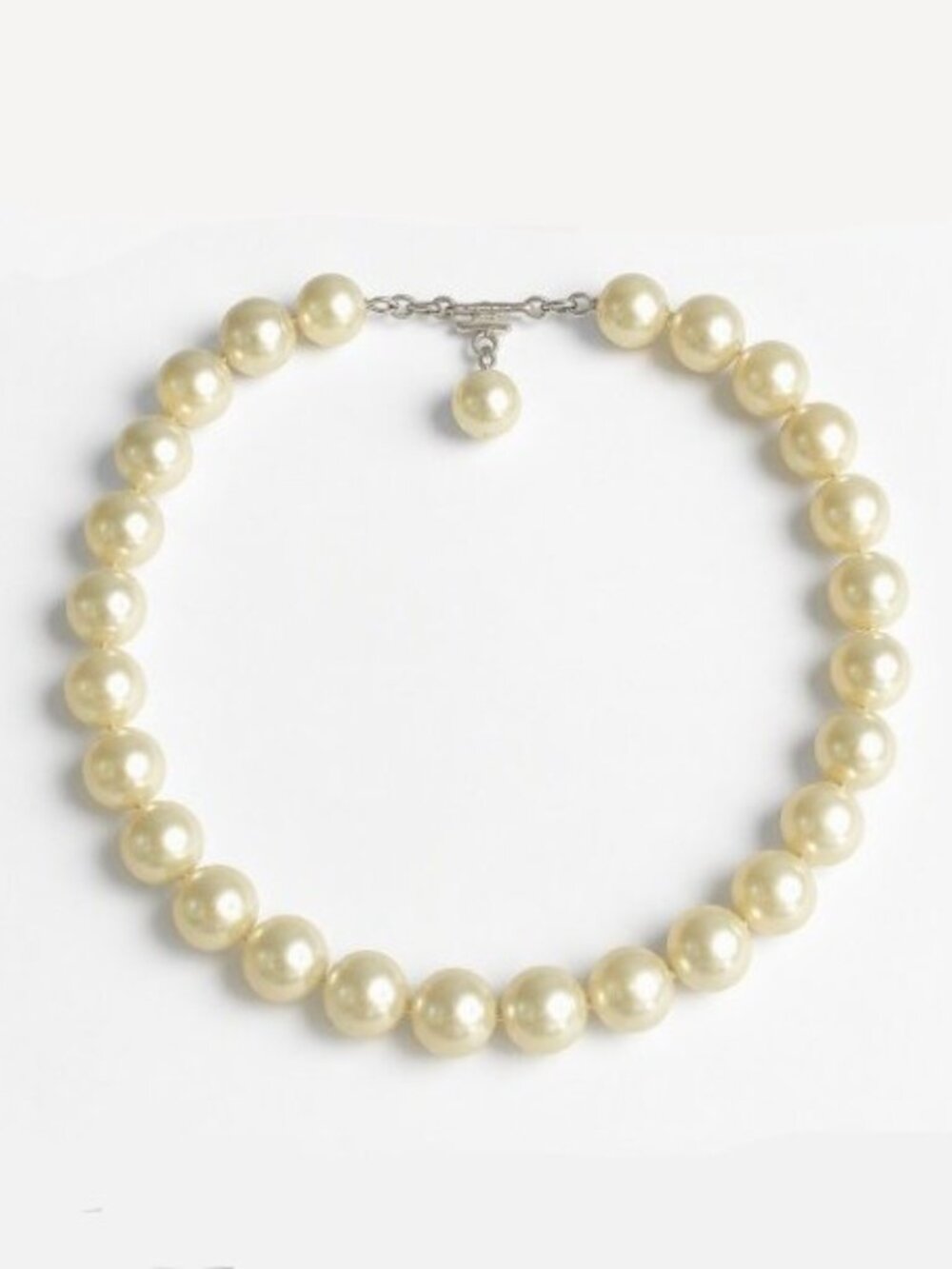 Vintage Silver-Tone Faux Pearl Choker Necklace - Picture 4 of 8